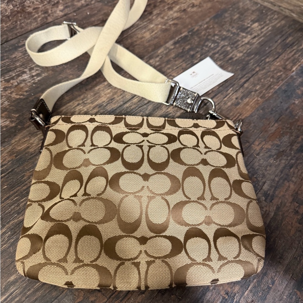 Coach Beige and Brown Crossbody Bag Purse - Picture 4 of 8